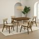 Armen Living Amaris Sand/Walnut Dining Chair-1