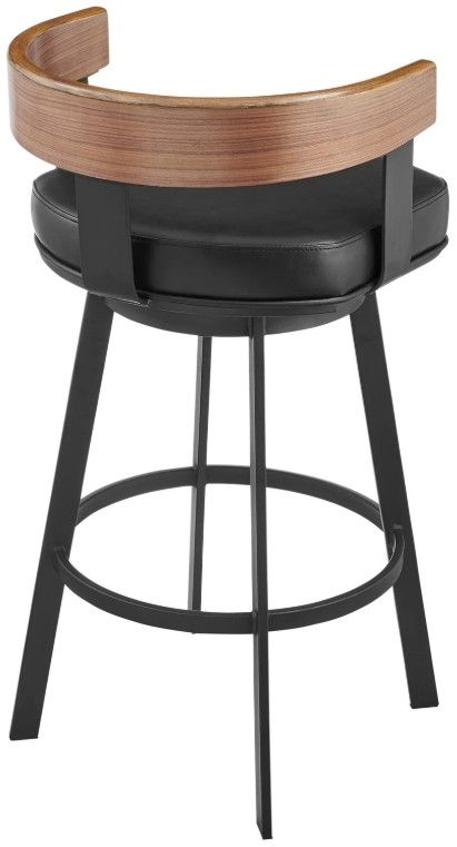 Armen Living Idris Walnut/Vintage Black Barstool-3