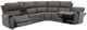 Flexsteel® Carter 6-Piece Smoke Power Reclining Sectional with Power Headrests and Lumbar-5