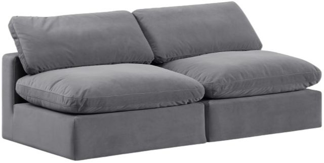Meridian Furniture Comfy 2-Piece Gray Velvet Armless Sofa -0