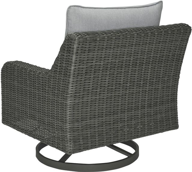 Signature Design by Ashley® Elite Park Gray Aluminum/Resin Wicker Outdoor Swivel Lounge with Cushion-3