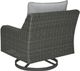 Signature Design by Ashley® Elite Park Gray Aluminum/Resin Wicker Outdoor Swivel Lounge with Cushion-3