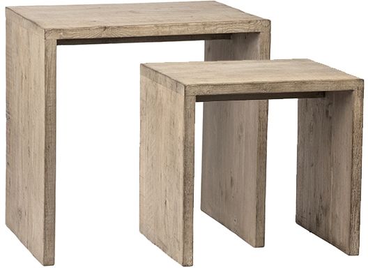 Dovetail Furniture Merwin Light White Wash Nesting Table-1