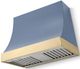 La Cornue CornuFé Marquee 36" Provence Blue Range Hood with Polished Brass Trim-0