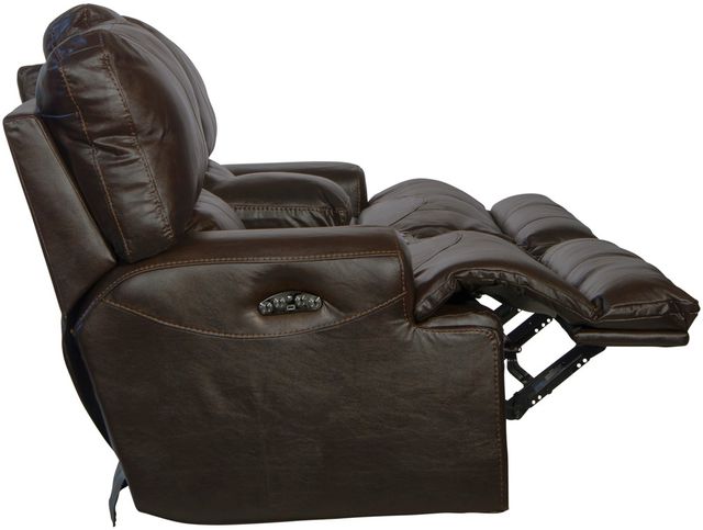 Catnapper® Wembley Chocolate Leather Power Lay Flat Reclining Console Loveseat with Power Adjustable Headrest-4