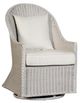 Furniture of America® Tomohon White Fabric/Faux Rattan Outdoor Swivel Chair-0