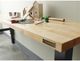 Gladiator® Brown 8' Adjustable Height Hardwood Workbench with White Metal Legs-2