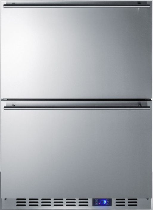 Summit® 24" 3.4 Cu. Ft. Stainless Steel/Panel Ready Upright Freezer-0
