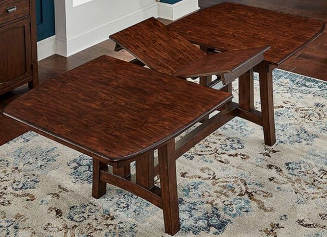 A-America® Henderson Muscavado Brown Trestle Dining Table-1