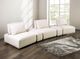 Furniture of America® Stavanger Beige Curved 3-Seater with Ottoman-1