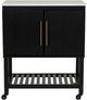 Linon Poppy Black/White Kitchen Cart-2