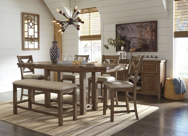 Signature Design by Ashley® Moriville Beige Counter Dining Bench-3