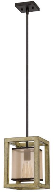 Cal® Lighting & Accessories Palencia Distressed Oak Pendant-1