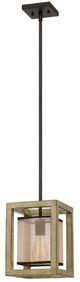 Cal® Lighting & Accessories Palencia Distressed Oak Pendant-1