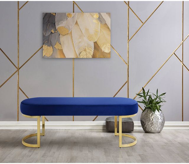 Mazin Furniture Betto Navy Accent Bench-2
