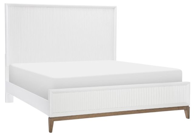 Legacy Classic Melrose Cloud White/Desert Oak California King Sculpted Panel Bed-0