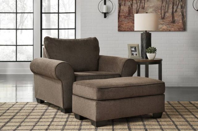 Benchcraft® Nesso 2-Piece Walnut Chair and Ottoman Set-3