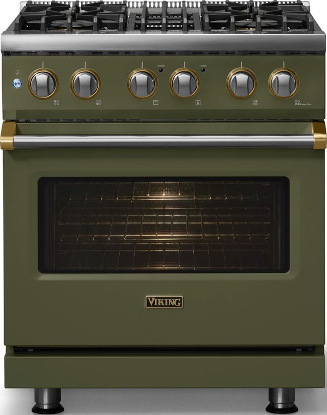 Viking® 5 Series 30" Martini Pro Style Dual Fuel (LP) Range with Polished Chrome Trim-2