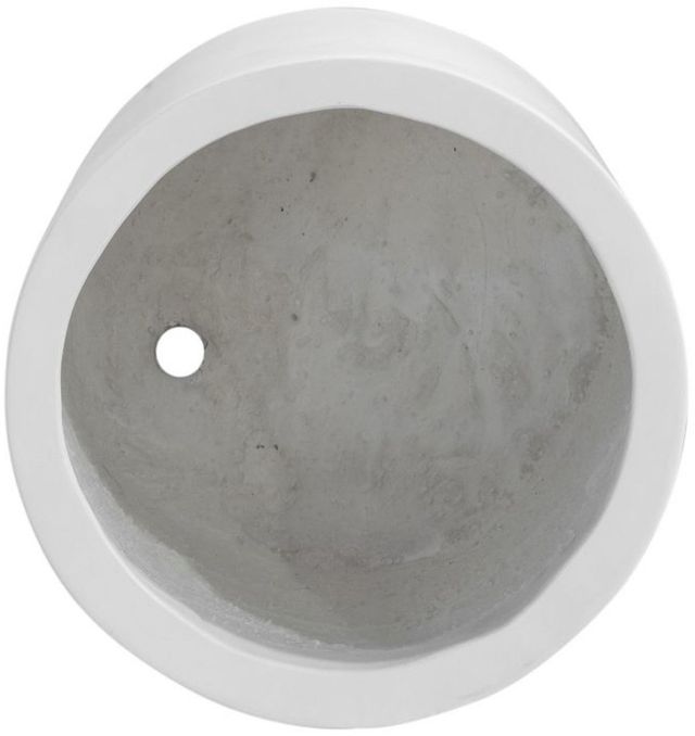 Moe's Home Collection Everest Cream White Small Round Planter-4
