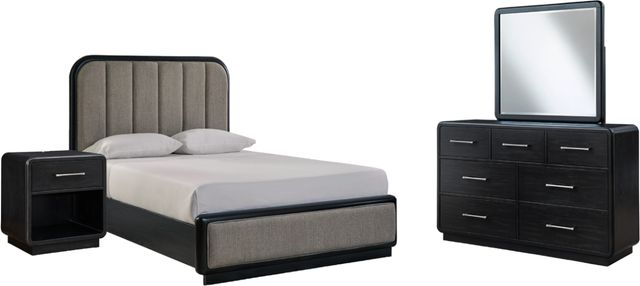 Signature Design by Ashley® Rowanbeck 4-Piece Gray/Black Queen Bedroom Set-0
