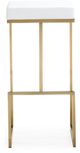 TOV Furniture Ferrara White Set of 2 Gold Steel Bar Stool-2