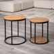 Furniture of America® Mollie 2-Piece Natural Nesting Table with Black Base-1