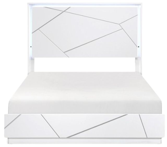 Homelegance® Orlo High Gloss White California King Panel Bed-2