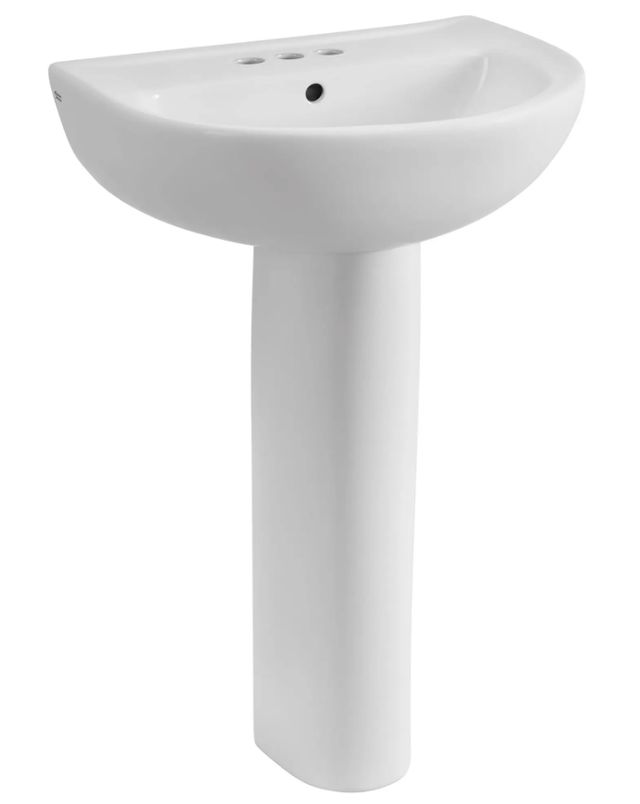 American Standard Evolution White 22" Pedestal Sink Top and Leg Combination with 4" Centerset-0