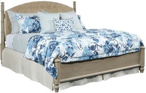 Front view of the American Drew® Litchfield Currituck Driftwood Queen Panel Bed