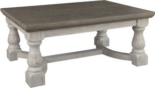 Signature Design by Ashley® Havalance Weathered Gray Coffee Table with Vintage White Base