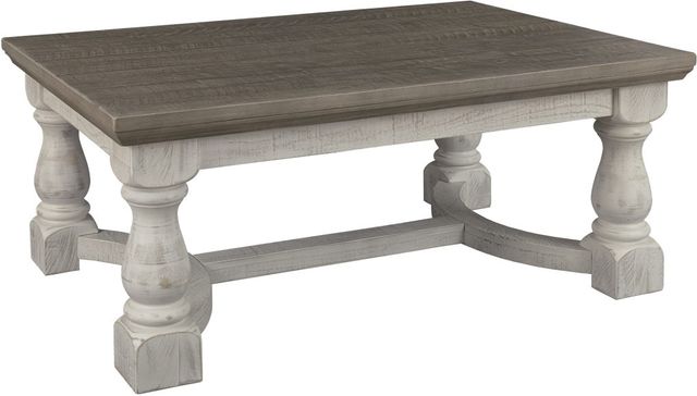 Signature Design by Ashley® Havalance Gray Coffee Table with Antique White Base-0