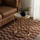 TOV Furniture Lindy Glass Top Side Table with Natural Rattan Frame-1