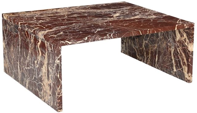 Moe's Home Collection Rosa Rosso Levanto Marble Coffee Table-0