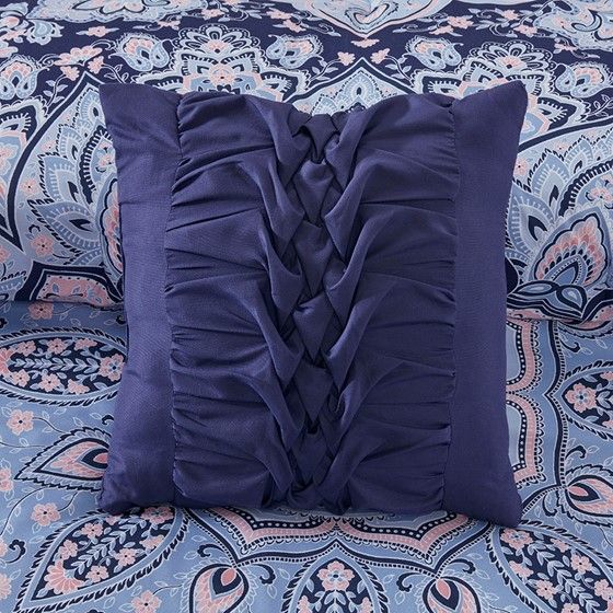 Olliix by Intelligent Design Odette Blue Boho Twin/Twin XL Comforter Set-2