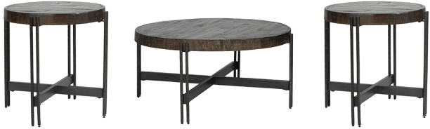 Signature Design by Ashley® Jillenhurst 3-Piece Dark Brown Living Room Table Set-0