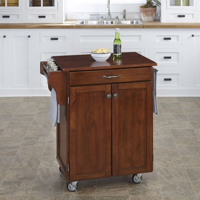 homestyles® Cuisine Cart Cherry Kitchen Cart-1