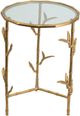 A & B Home Glass Top Side Table with Antique Brass Base-0