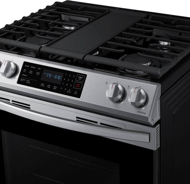 Samsung 30" Fingerprint Resistant Stainless Steel Front Control Slide-In Gas Range-2