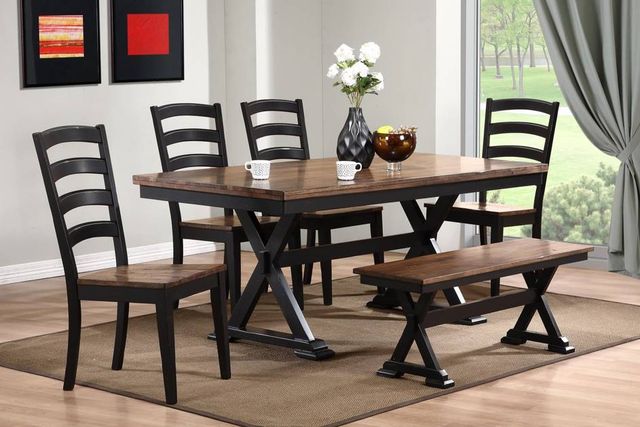 Urban Styles Furniture Cambridge Brown Top Dining Table with Black Base-1