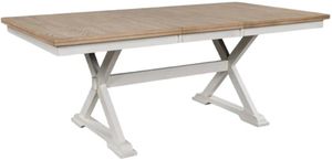 Signature Design by Ashley® Purlaney Natural Dining Table with Antique White Base