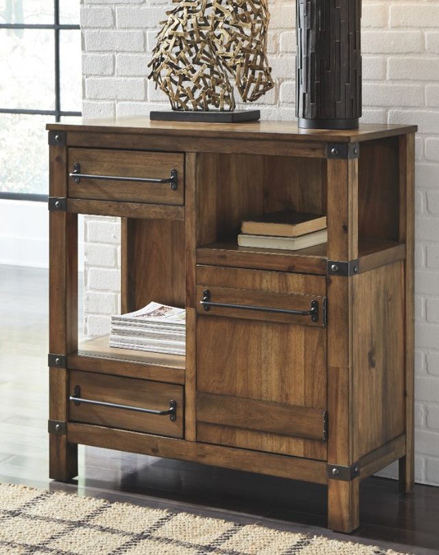 Signature Design by Ashley® Roybeck Light Brown/Bronze Accent Cabinet-3