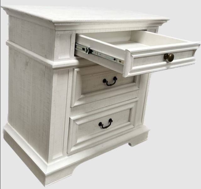 Million Dollar Rustic Freedom Frosted White Nightstand-1