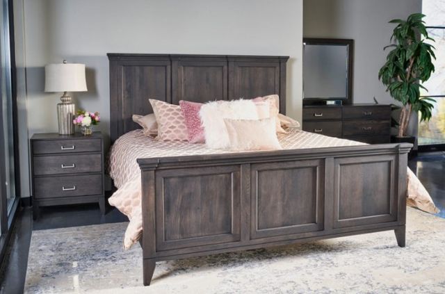 Urban Collections by Yutzy Woodworking Champagne Retreat White Oak Full Crown Panel Bed-1