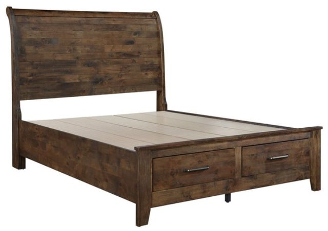 Homelegance® Jerrick Burnished Brown Eastern King Storage Sleigh Platform Bed-3