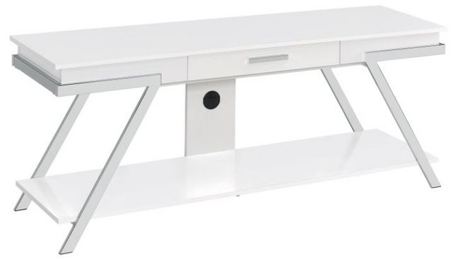 Steve Silver Co. Zena White TV Stand with Drawer-0