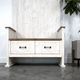 LH Home Provence Hall 2-Drawer Antique White Bench -2