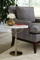 Hammary® Galerie White Marble Top Oval Spot Table with Champagne Base-1