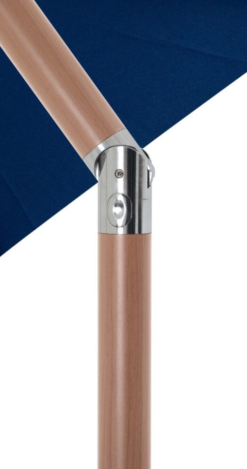 Meridian Furniture Fiji Navy/Teak/White Aluminum Outdoor Patio Umbrella and Base-4