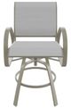 Telescope Casual Aruba Abalone/Storm Aluminum/Fabric Outdoor Sling Balcony Height Swivel Cafe Chair-1