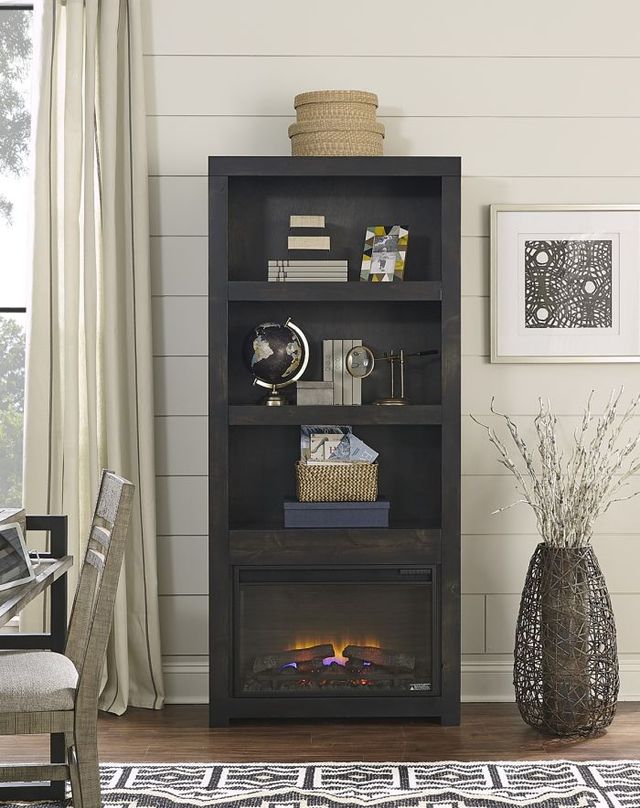 aspenhome® Avery Loft Ghost Black 74" Fireplace Display Case-1